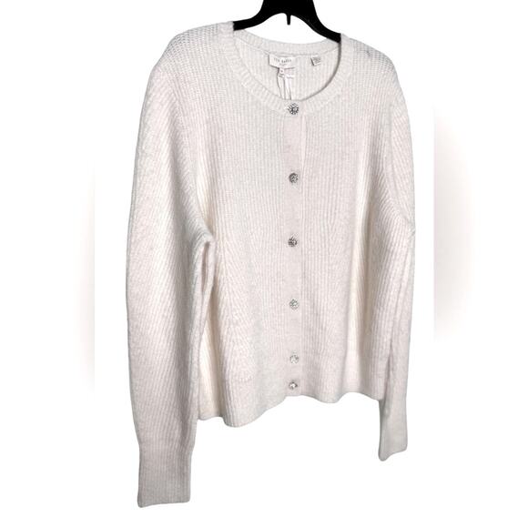 Ted Baker London Rosi Wool Blend Rhinestone Embellished Buttons Cardigan NWT  16 - Picture 4 of 14